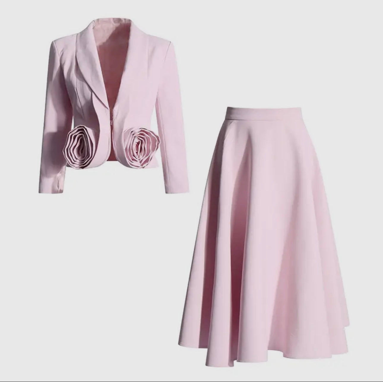 Rose Blazer Skirt Set