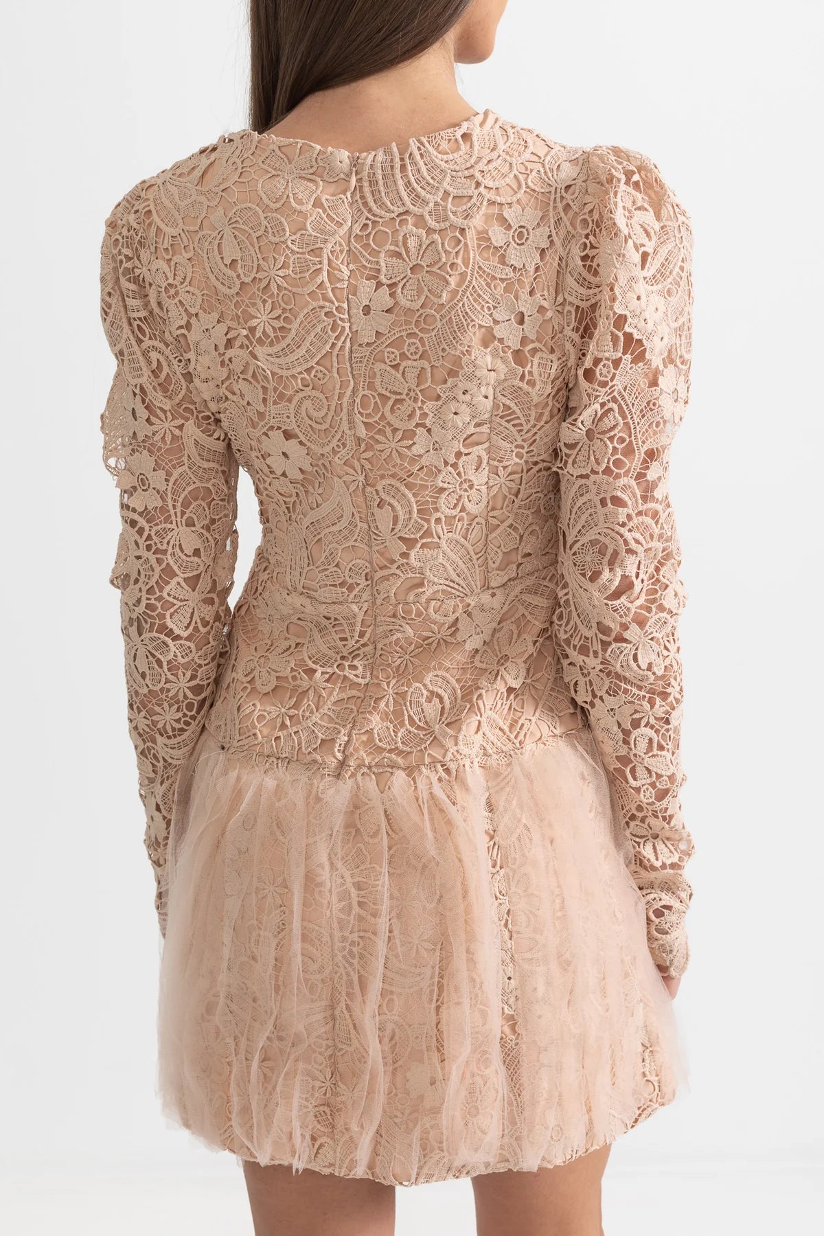 Amalia Dress With Tulle Skirt And Lace Details