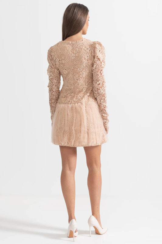 Amalia Dress With Tulle Skirt And Lace Details